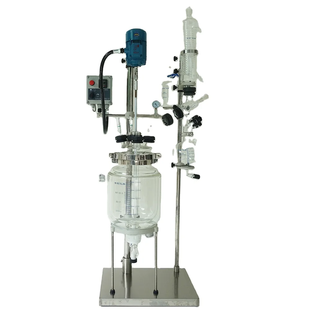 RAT-100Dse покрытый кожухом стеклянный реактор покрытый кожухом (100L, вертикальный столб тип)