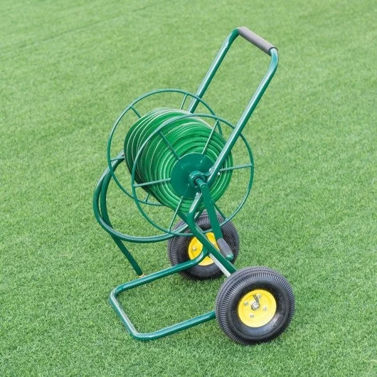 two wheel hose reel cart heavy duty rolling  hose caddie for gardening 350 Ft hose capacity