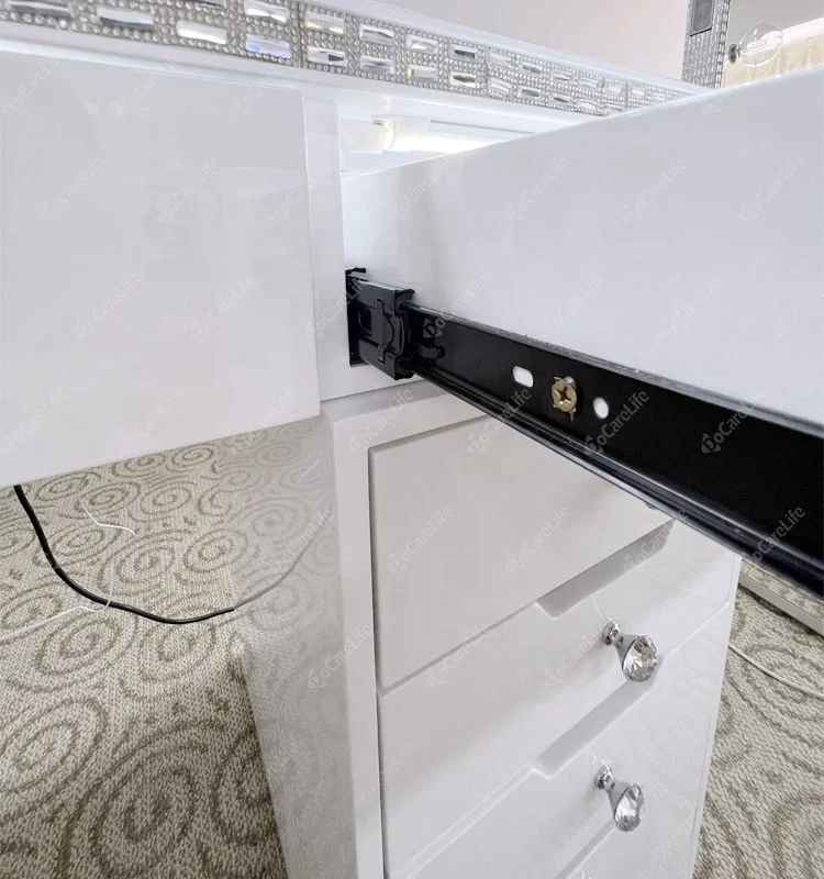 Customized Newly vanity desk makeup table Hollywood mirror furniture vanity dressing table with all lighted drawers