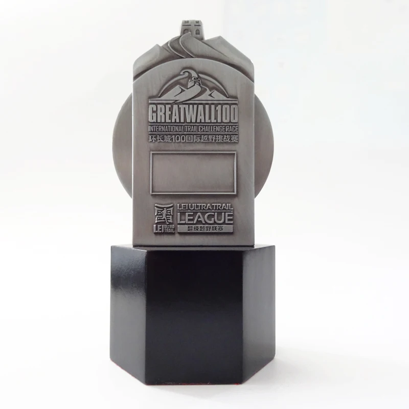 High quality custom metal wooden silver table tennis award trophy cup with your logo sports trophy