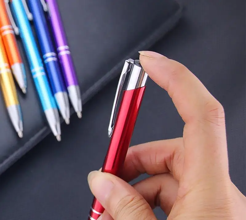 Creative Business Aluminum Rod Gift Pen Beveled Metal Ballpoint Pen Advertising Laser Logo Printing Customizable Promotional