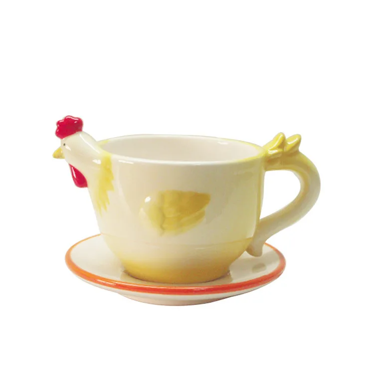 Creative  Dolomite Ceramic Mug 3D Ceramic Animal Rooster Mug