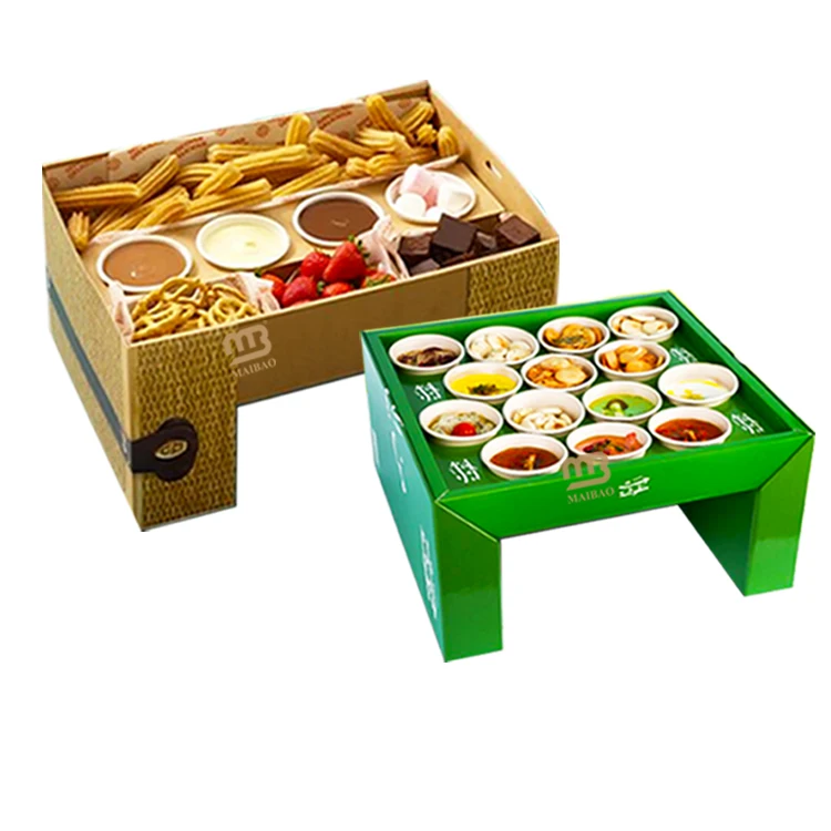 Custom takeaway grazing box, restaurant paper lunch box packaging, eco friendly food packaging containers platter boxes with lid