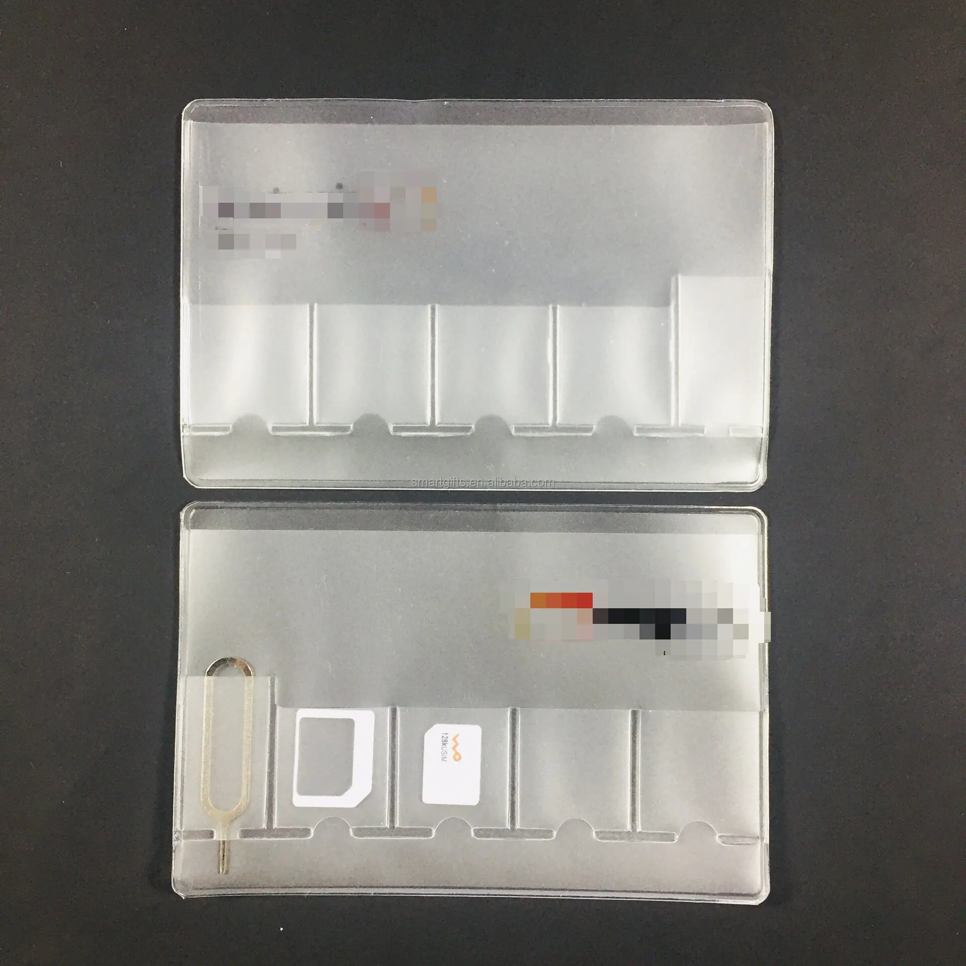 Custom PVC SIM Card ID Card  Holder, Plastic Micro Nano SIM Card Sleeve, SIM Card Pouch with Printing LOGO