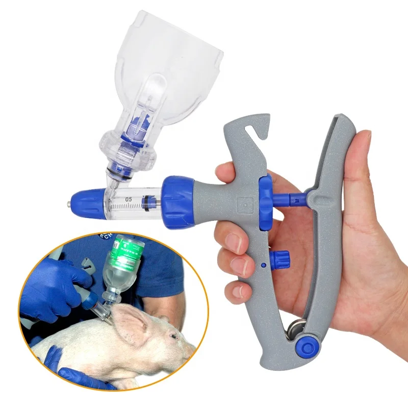 Wholesale 1ml/2ml/5ml Hand-held Plastic Veterinary Continuous Adjustable Vaccine Syringe