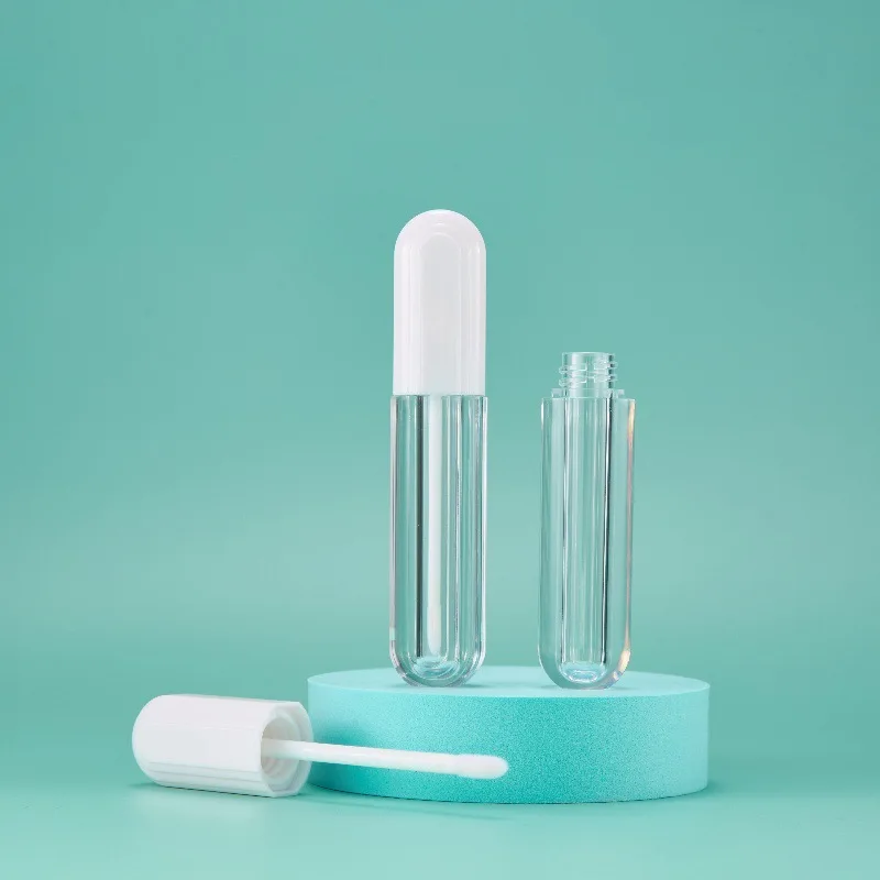 Custom 5ml Clear Lip Gloss Tube With Thickened White Cap