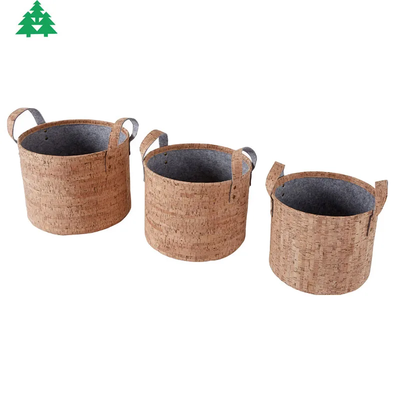 Модная корзина для хранения из фетра и пробки, корзина для хранения детских игрушек, одежды, белья