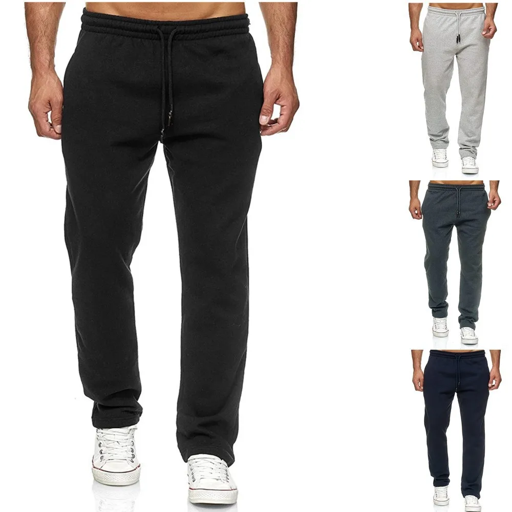 2022 Spring Mens 100% cotton Jogging Pants Fleece Straight Trousers Stacked Custom Joggers Sweatpants