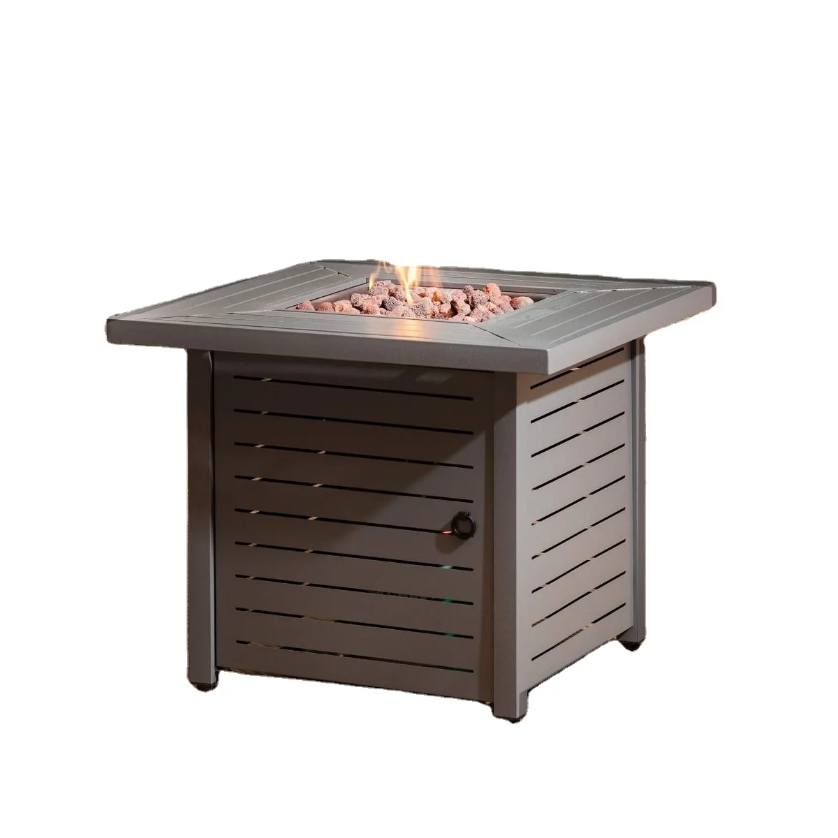 Garden Brick textured tiles safetygas propane butane fire pit table with glass rock from China
