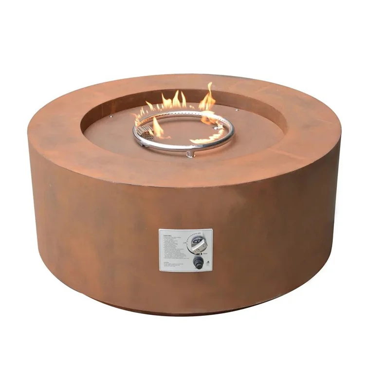 Smokeless Natural Gas Fire Pits Kit Burner Propane Firepit Table Corten Steel Fire Pit Gas Outdoor