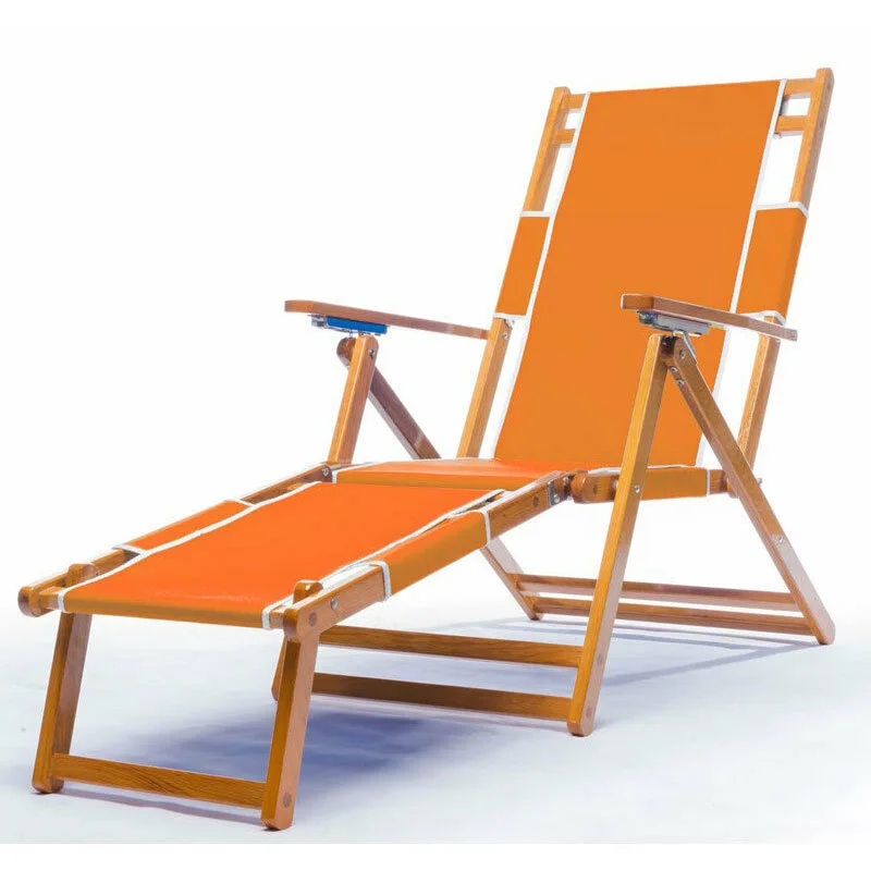 Foldable Garden Outdoor Lounger, American-style Extended Wooden Beach Chair, Villa Balcony Leisure Wood Modern Fishing Chair