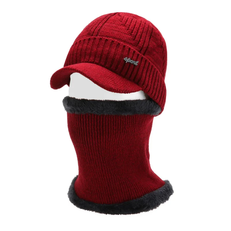2023 New Fashion Mens Winter Hats and Scarves Beanie Knit Scarf Hat Set