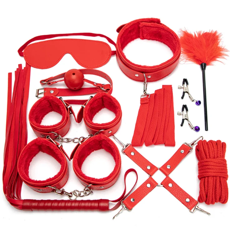 High Quality BDSM Bondage Restraints PU Leather Bondage Set SM Adult Sex 10pc/set