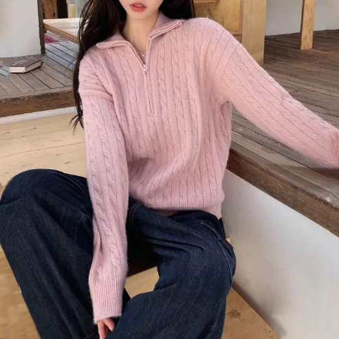 Женский Мягкий Вязаный топ на осень и зиму