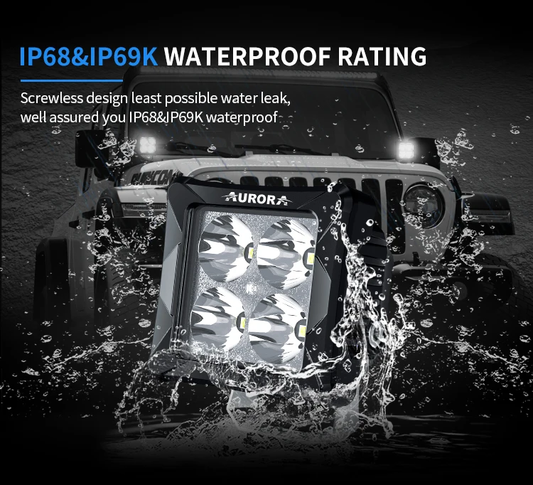AURORA New Screwless 2 inch cube light ce emark waterproof led work light 12v