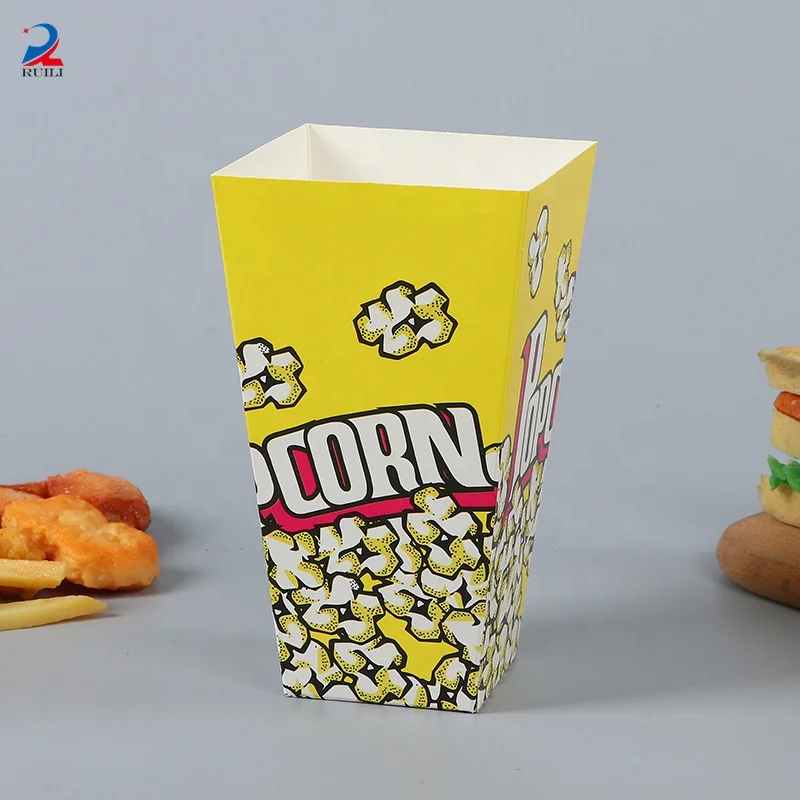 Popcorn tubs wholesale custom logo paper cups for popcorn large capacity paper bucket for food