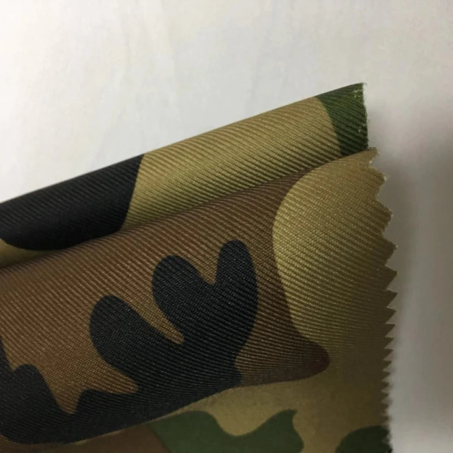 Garment digital print fabric 100%polyester Camouflage  Twill ptfe laminated fabric