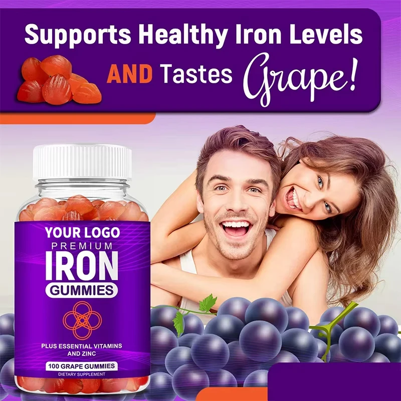 OEM Vegan Iron Gummies Supplement With Vitamin C Support Energy And Immune multivitamin supplements premium iron gummies
