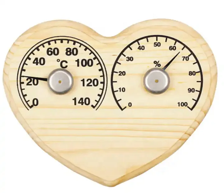 Popular Wooden Room Wall Wooden Thermometer And Hygrometer