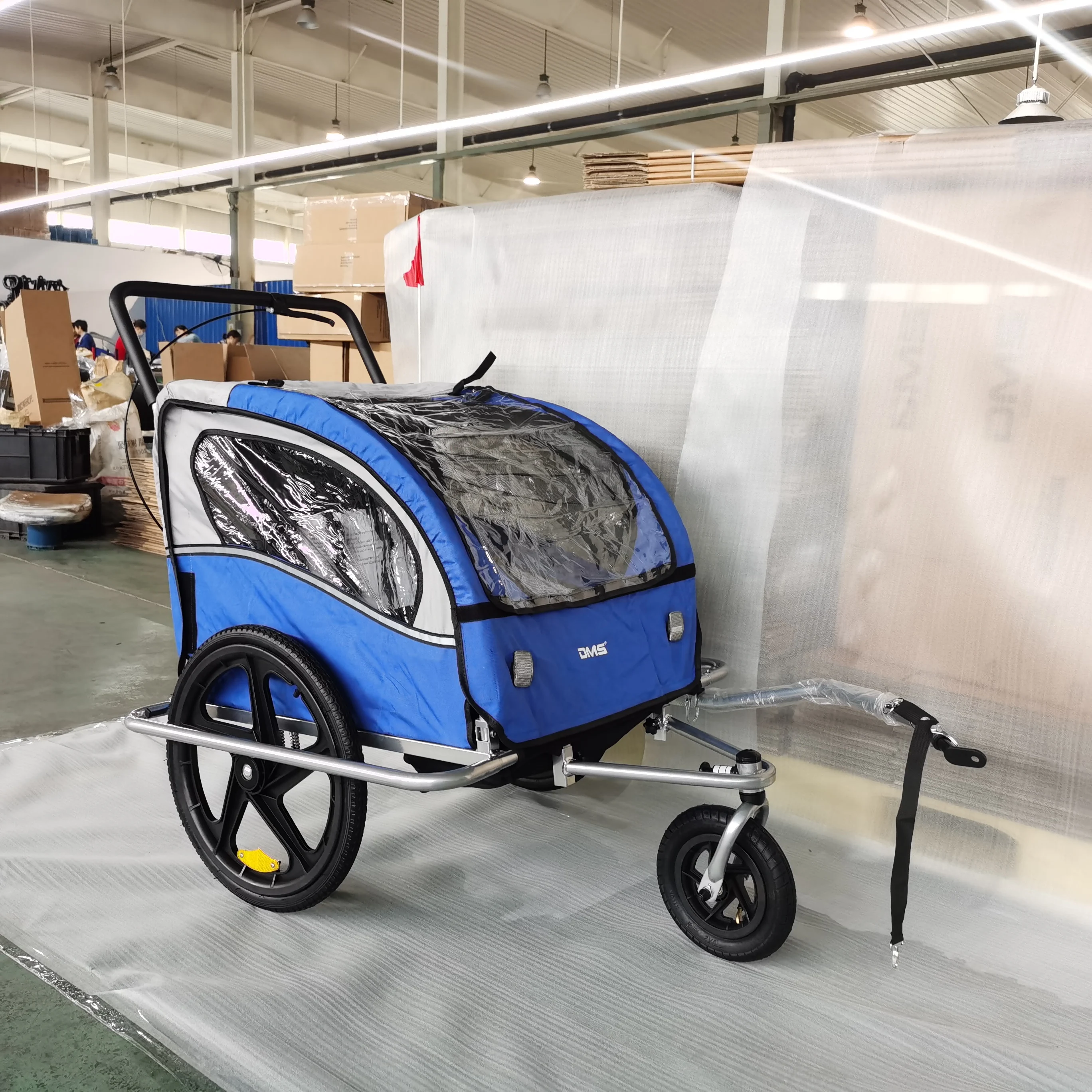 Multi sport Trailer & Stroller Pet Bike Trailer - Big & Medium Sized Dogs Bicycle Carrier - Foldable Frame with 16 Inch Wheels