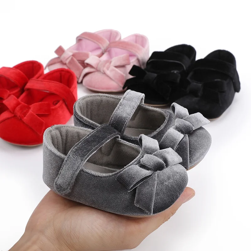 Wholesale Baby Newborn Infant New Born Bow Mary Jane Girls Soft Sole Toddler Shoes