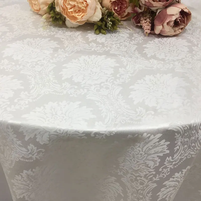 TL015 white wedding table cloth polyester fabric table cloth for wedding
