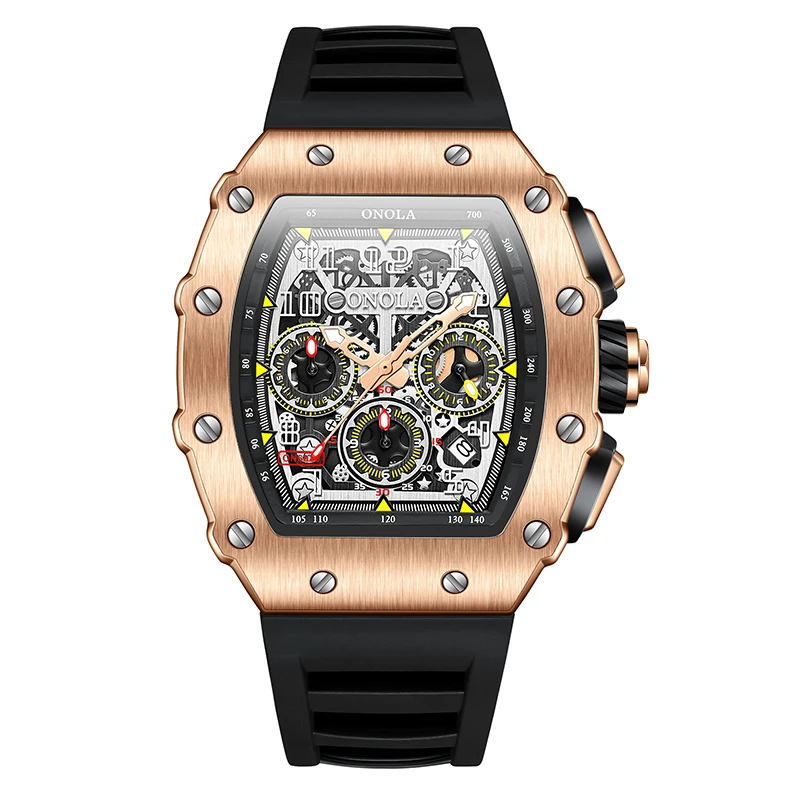 Onola 6832 reloj automatico hombre экземпляры высокого качества Роскошные Брендовые мужские часы светящиеся повседневные механические наручные из нержавеющей стали