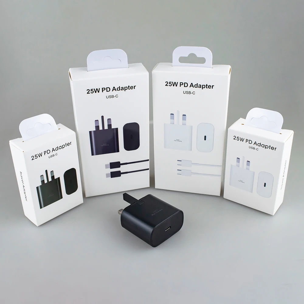 UK Plug Original Super USB C Fast 25W Charger For Samsung Note 10/Note 20/S20 Type C Port Travel Phone Adapter Charger