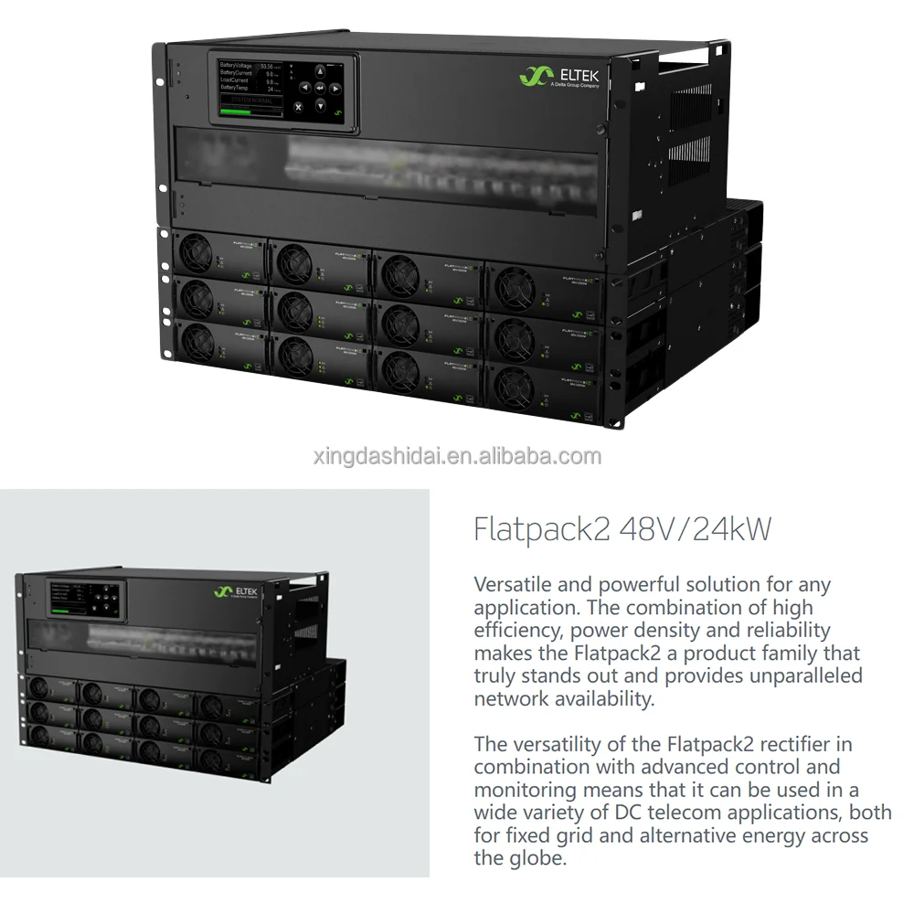 Eltek 19inch 4U Height Distribution Flatpack2 48V/24KW Integrated Rectifier Embedded DC Power System