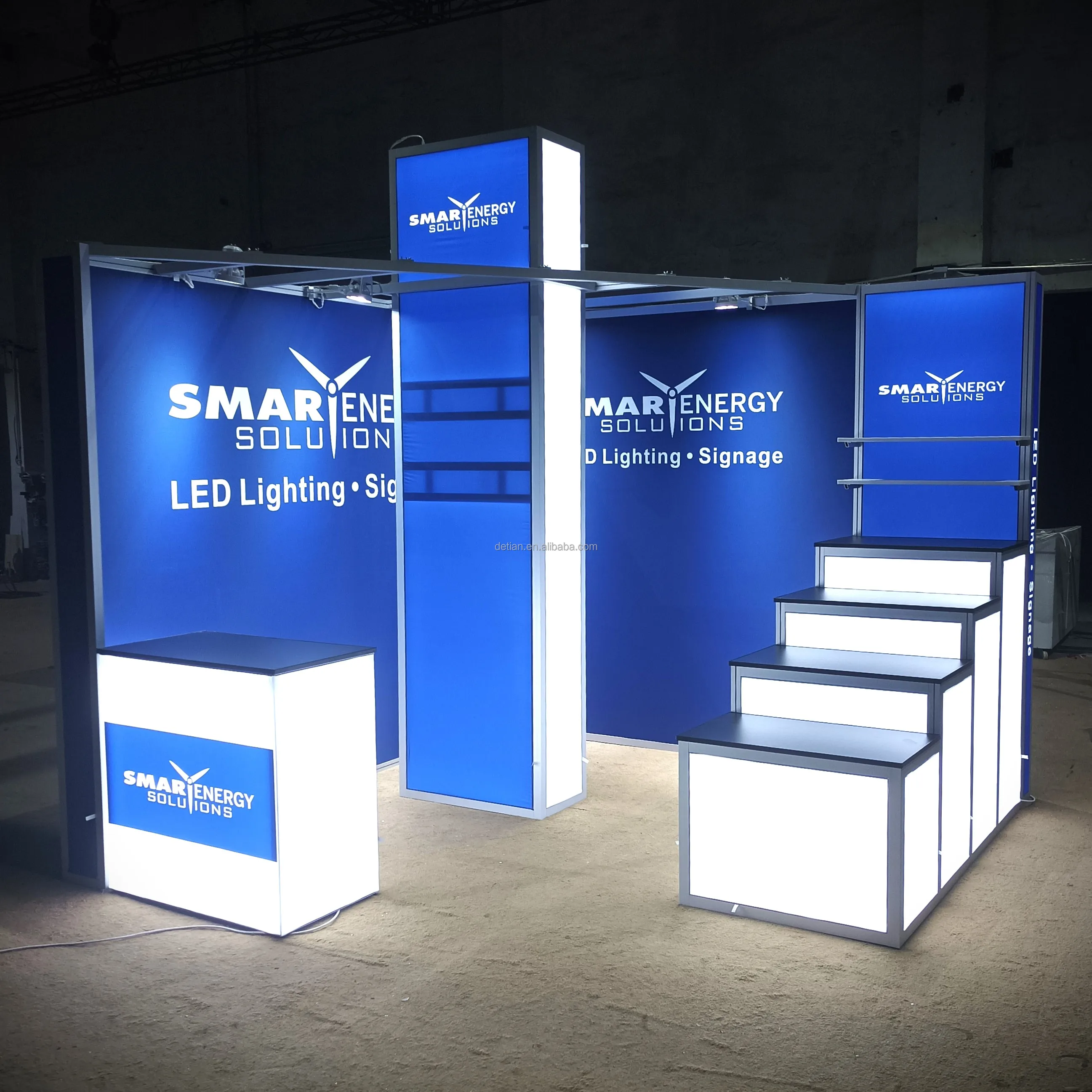 Exhibition Booth 3x3 with LED Backdrop and Trade Show Products for Booth Display