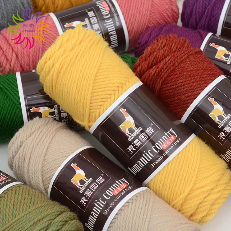 
ZHAONUO woven hand knitting crocheting 100g blended 3 ply acrylic alpaca wool yarn for sock 