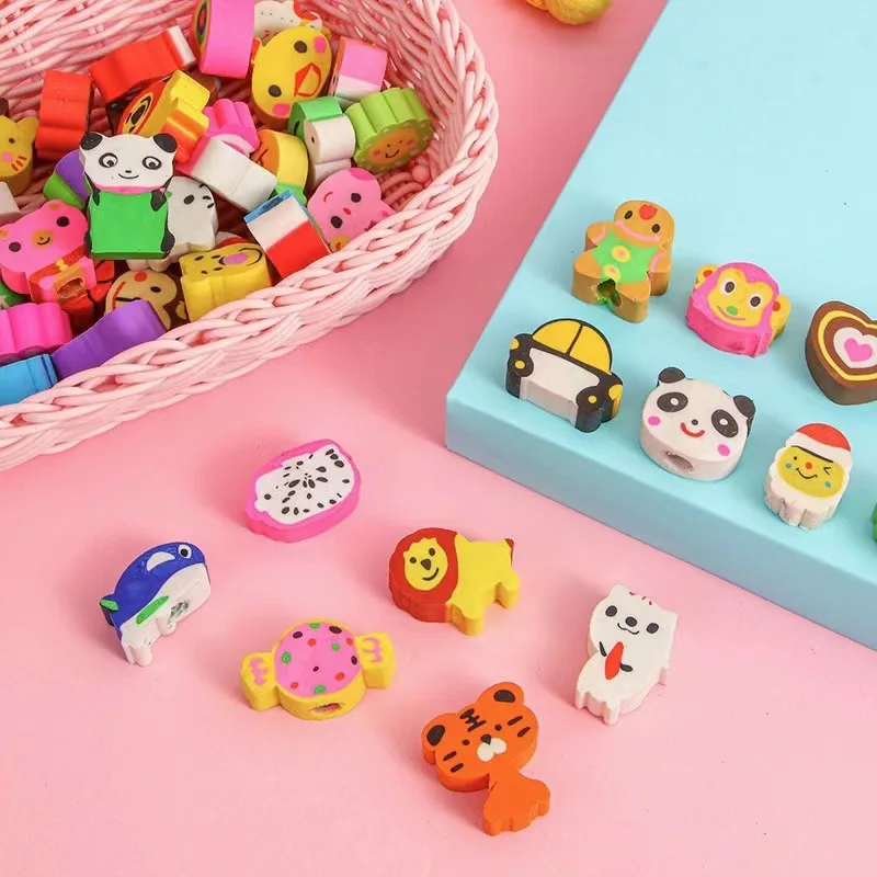 Cartoon School Cute Eraser Stationery Set Fancy Animal Fruit Vegetable School Office Supplies Student Kawaii Kids Eraser