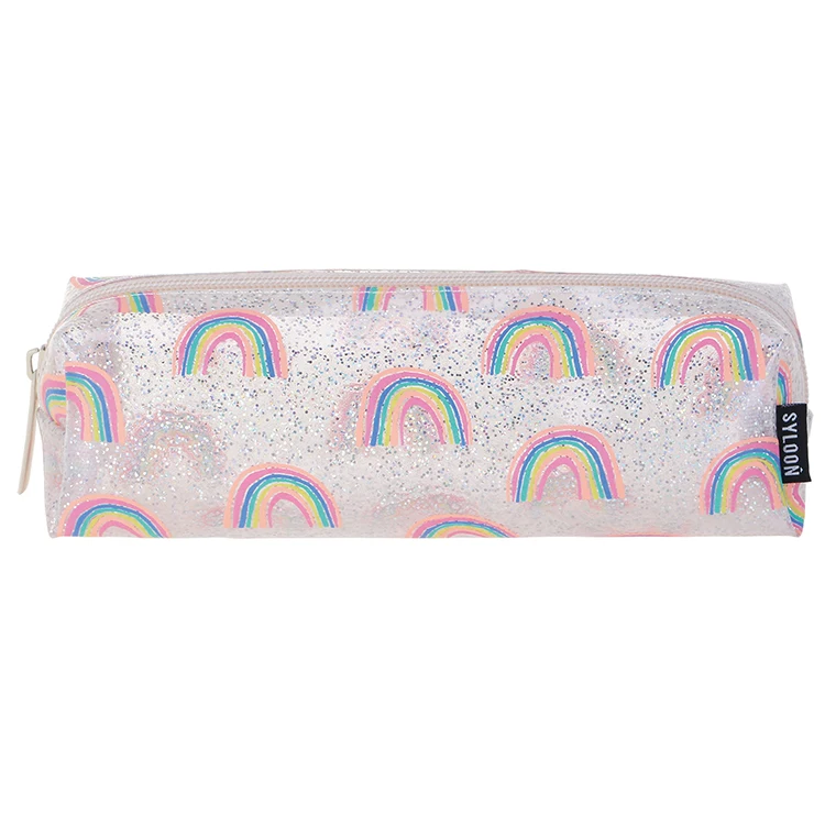 Cute TPU Tube Logo Custom Printed for School Rainbow Creamy Pencil Case