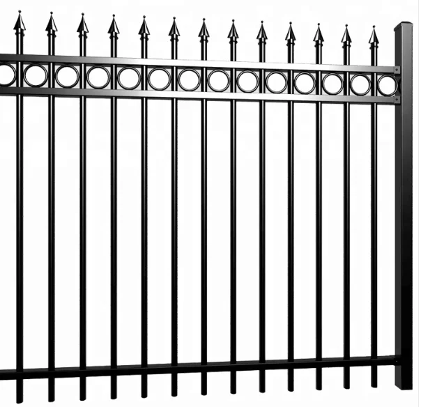 Steel Boundary Farm Wall Fencing Panels 8FT Galvanized Powder Coated Black Wrought Iron Fence