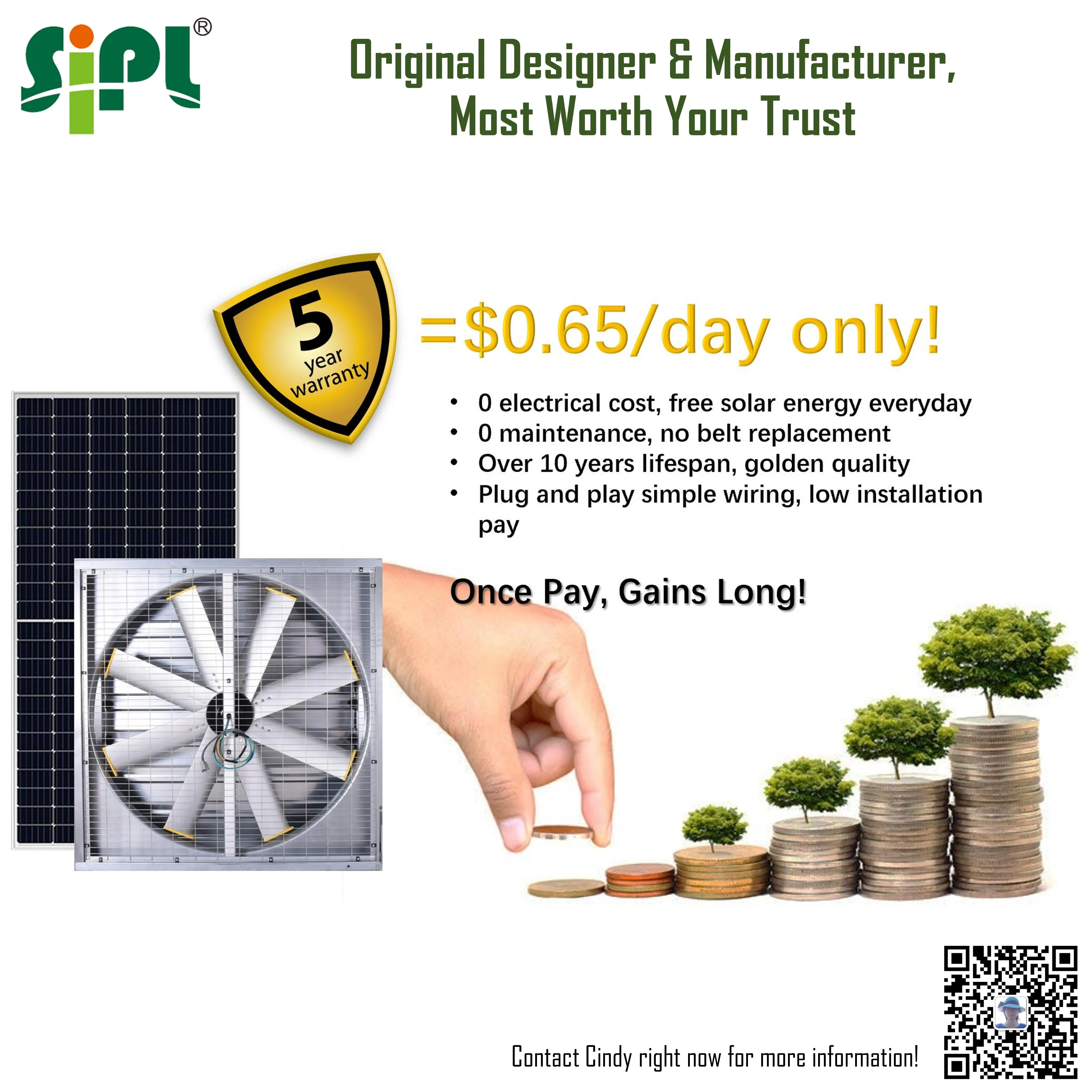 Factory Heat Extraction Roof Air Blower 48' Big Box Wall Mount Ventilation Exhaust Fan Poultry Farm Warehouse Window Solar Vent