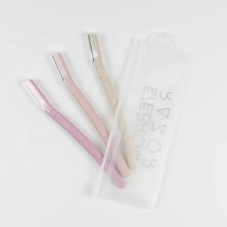 Facial Hair Removal Women Eyebrow Razor Trimmer Wheat Straw Eyebrow Shaving Razor