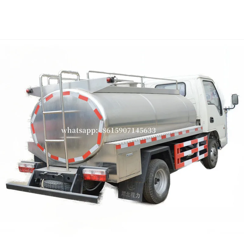 ISUZU 4x2 Small Stainless Steel Milk Tanker Truck 4000 Liter Capacity for Sale