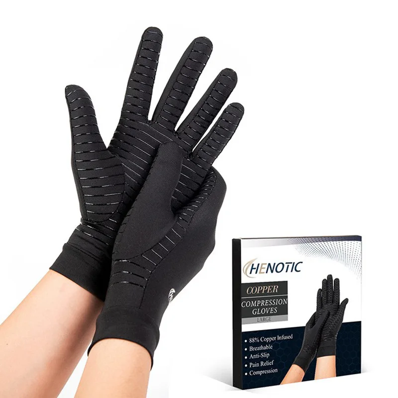 Copper Fiber Full Finger Winter Warm Joint Silicone Non-slip Sports Cycling Driving Gloves