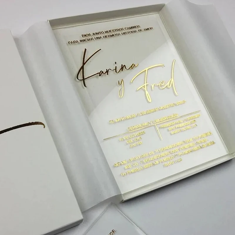Luxury Paper Box Invitations Wedding Invitation Card High Quality Acrylic Custom Logo Wedding Invitations
