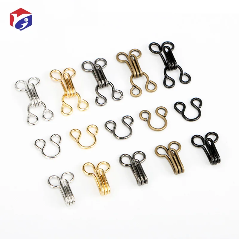 Sewing Hooks and Eyes Closure for Bra Clothing Trousers Skirt DIY Craft Good Quality Brass Material Nickel Gold Black