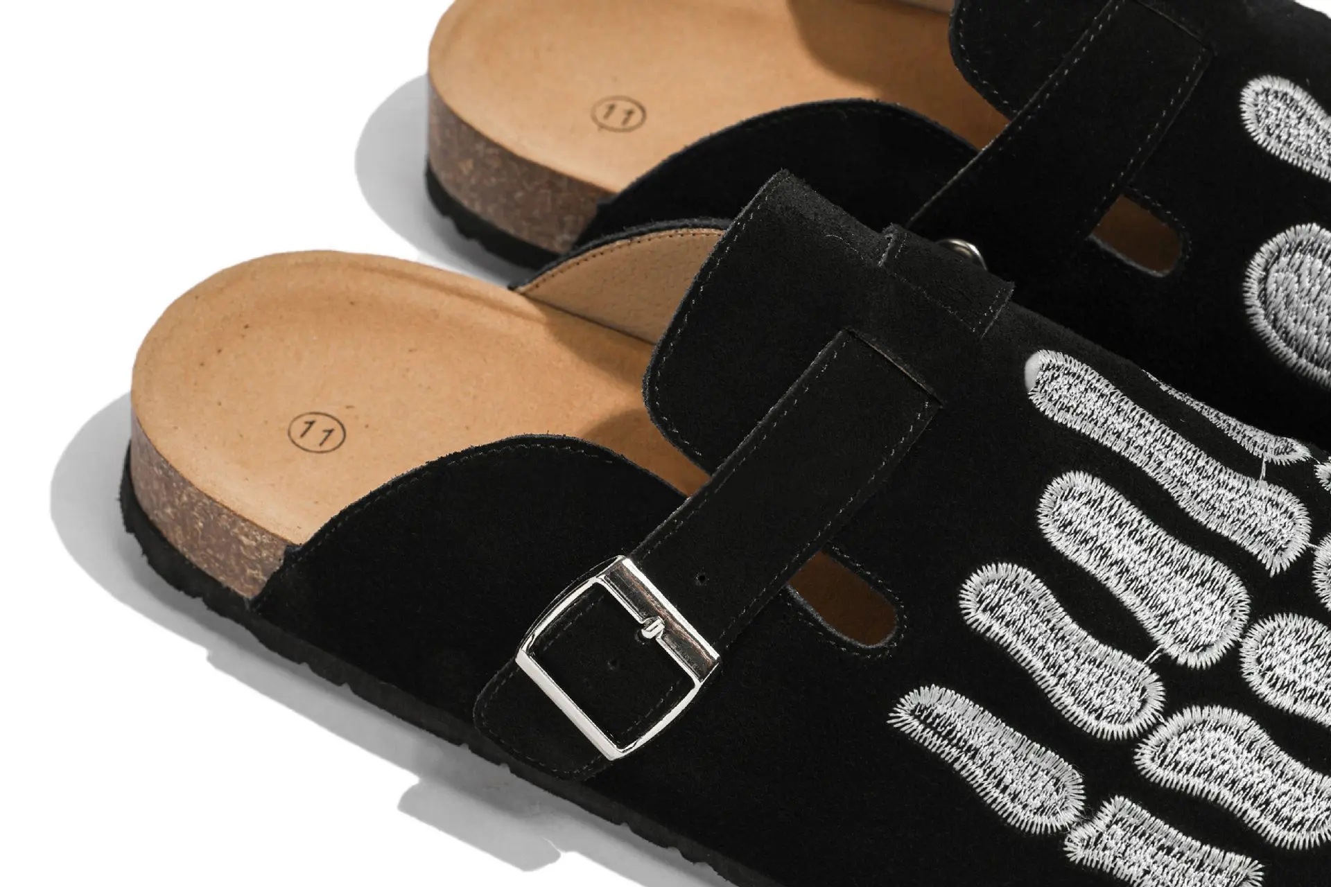 Wholesale Slippers Unisex Size 35-47 Suede Leather Cork Pu Sole Anti Slippery Men Women Mule Clog