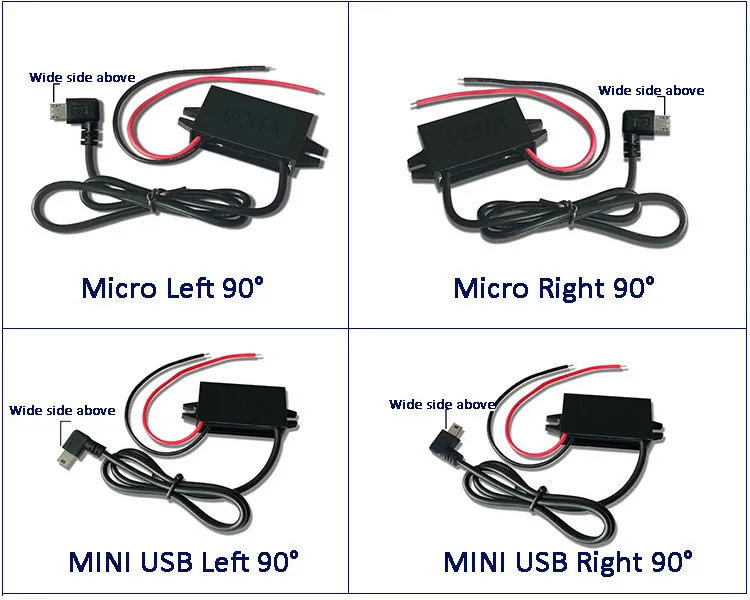 Power adapter 12v to 5v step down converter usb c micro female mini port for phone& car charging