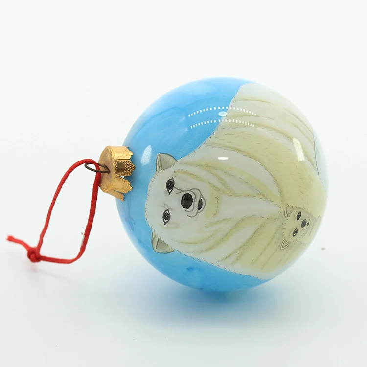 
high quality small glass ball christmas hand painted glass ball 