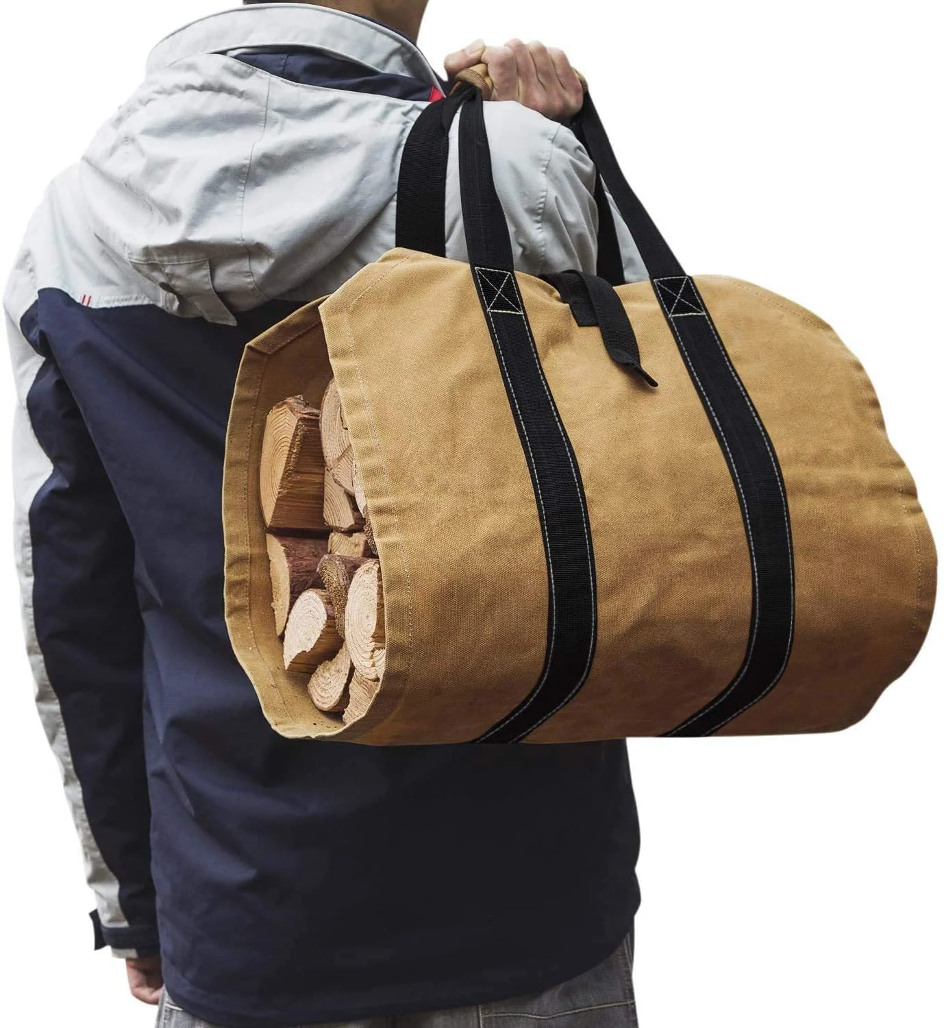 ODM OEM Factory Large Capacity Fireplace Accessories Oxford 900D/600D Waterproof Log Tote Bag Firewood Bag