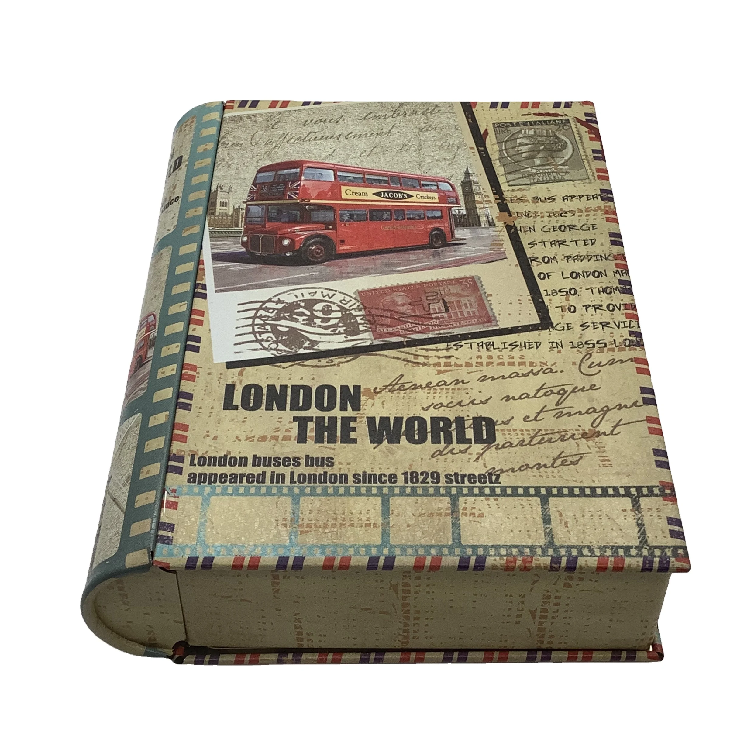 Book Shaped Metal Can Custom Printing Tin Box for Gifts