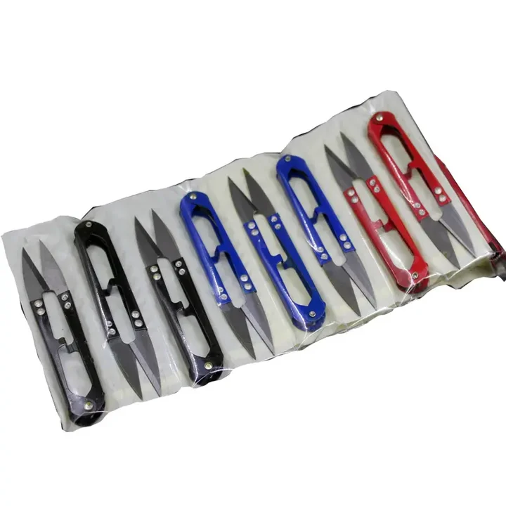 Palmer U Shape Trimming Stitch Fishing Scissors Mini Small Paper Yarn Scissors Plastic Handle Steel Scissor Cutter
