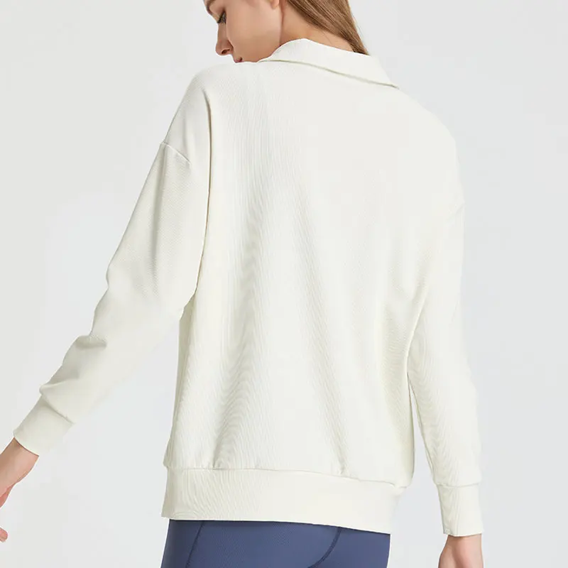 Latest Autumn Loose Women Half Zipper Equestrian Hoodies Polo Neck Sports Horse Riding Tops Big Pockets Equestrian Clothing