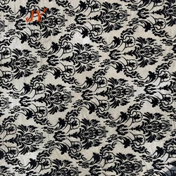 KF073 High Quality  Custom Patterns  Nylon Printed 4ways printing flocking Stretch Mesh Fabric For Clothing