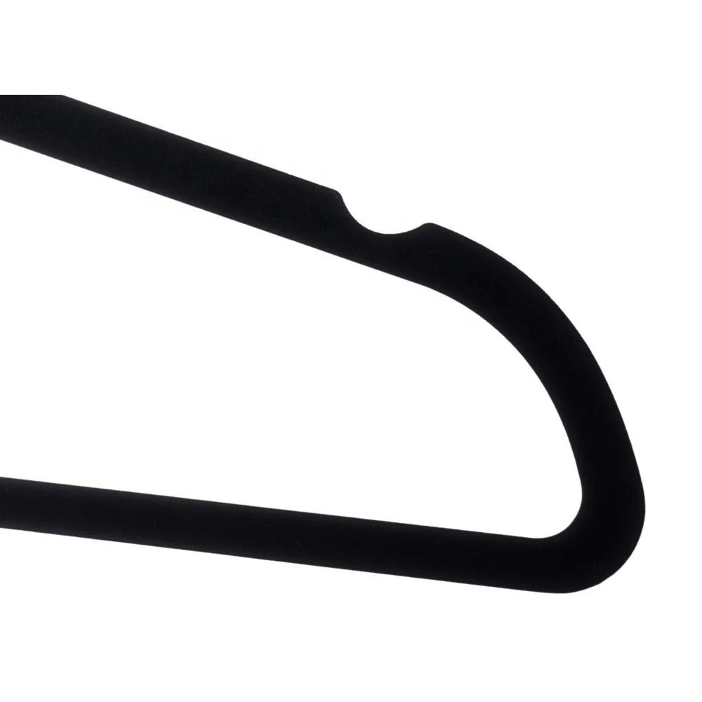 Wholesale Space-Saving Non-Slip Black Velvet Hangers Store Wardrobe Hotel Coat Suit Clothes Velvet Hanger