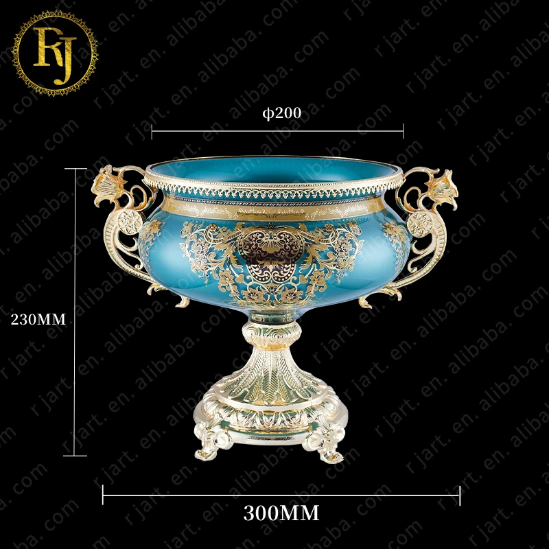 Uzbek Kazak Tajik European Skidki Idishlar Round Shape Fruit Plate Chinni Gold Pattern Posuda Decorative Bowl Footed